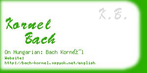 kornel bach business card